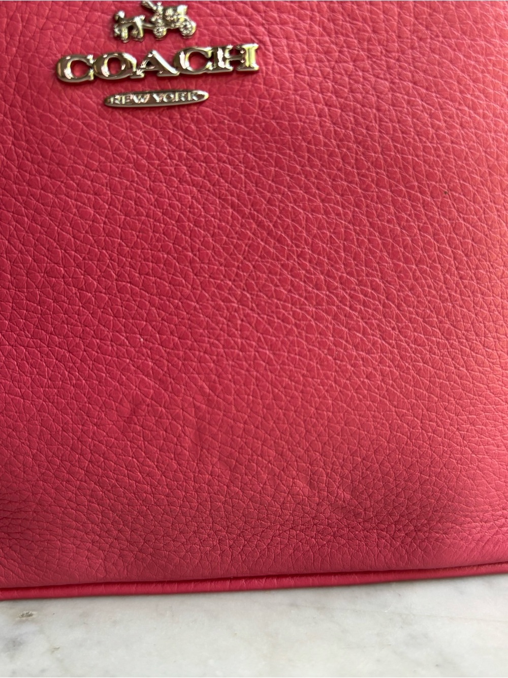 Coach Pink Pebble Leather Wristlet with Chain Strap - Picture 4 of 9
